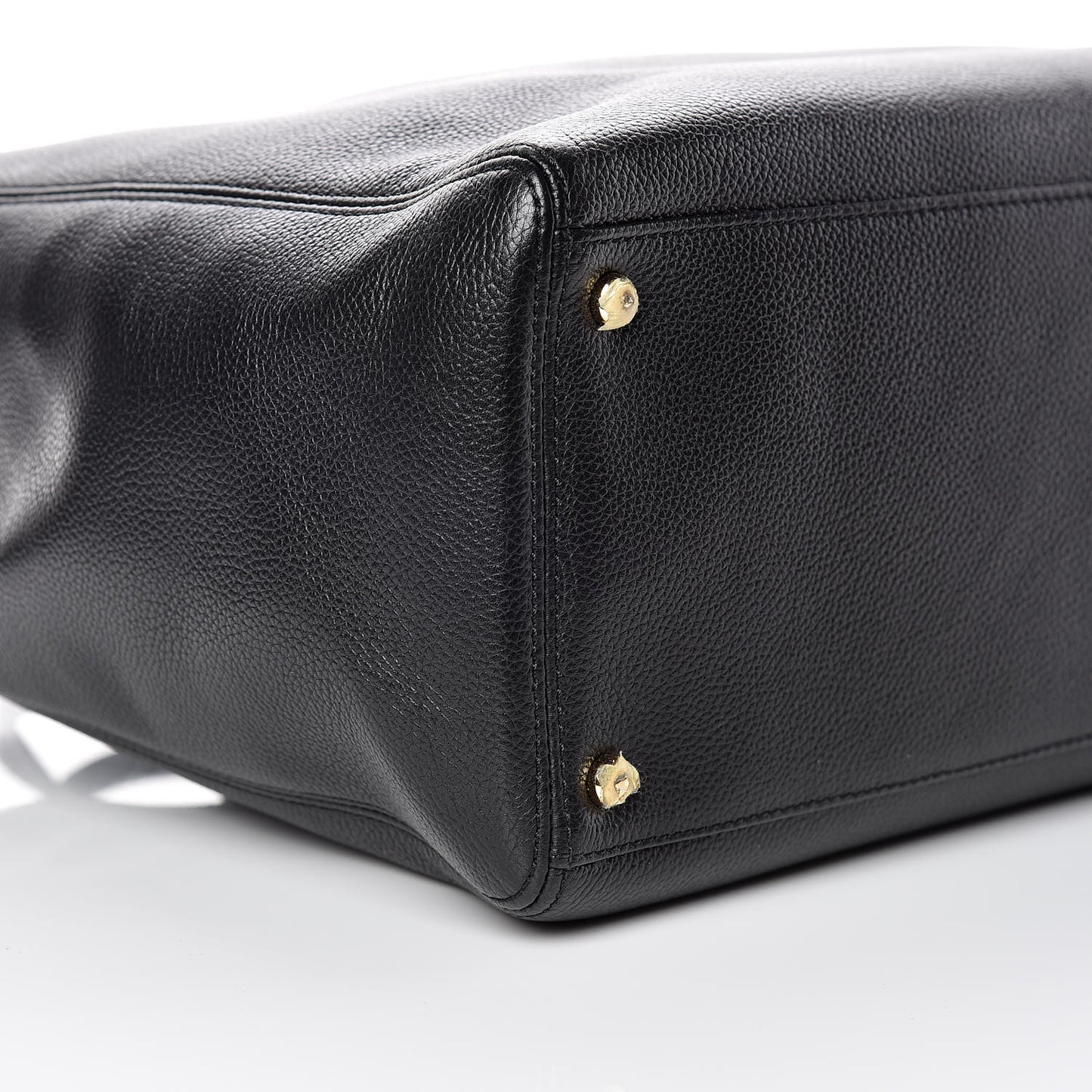 Calfskin Cerf Executive Shopper Tote Black