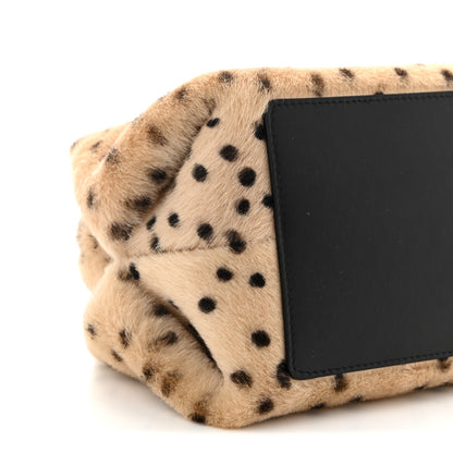 Chanel Pony Hair Cheetah Printed Lambskin Clutch With Chain Beige Black 8 of 10