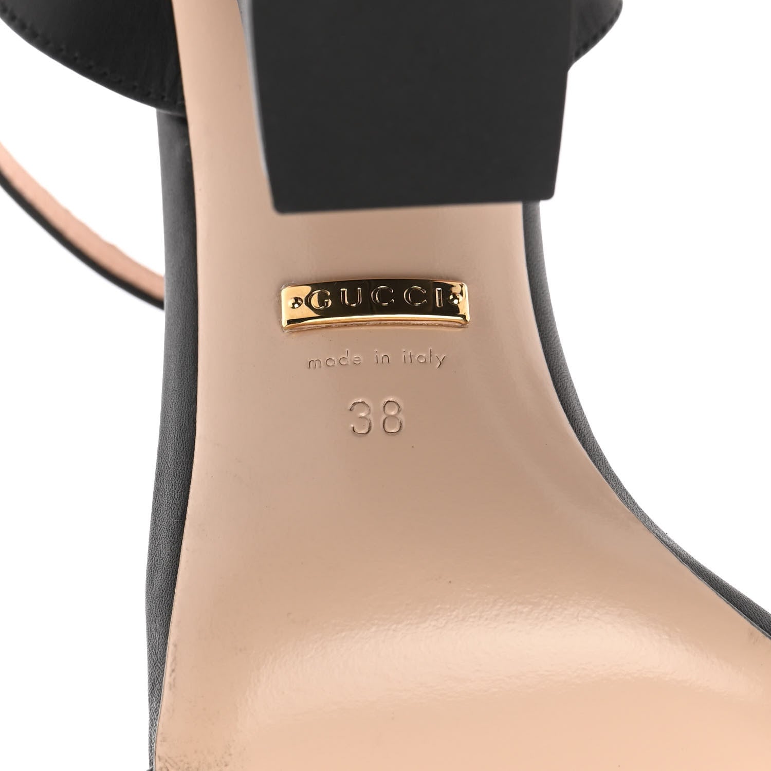 Gucci Lifford Calfskin GG Marmont Ankle Wrap 105mm Sandals 38 Black 6 of 11