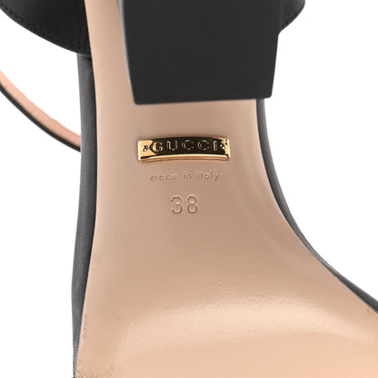 Gucci Lifford Calfskin GG Marmont Ankle Wrap 105mm Sandals 38 Black 6 of 11
