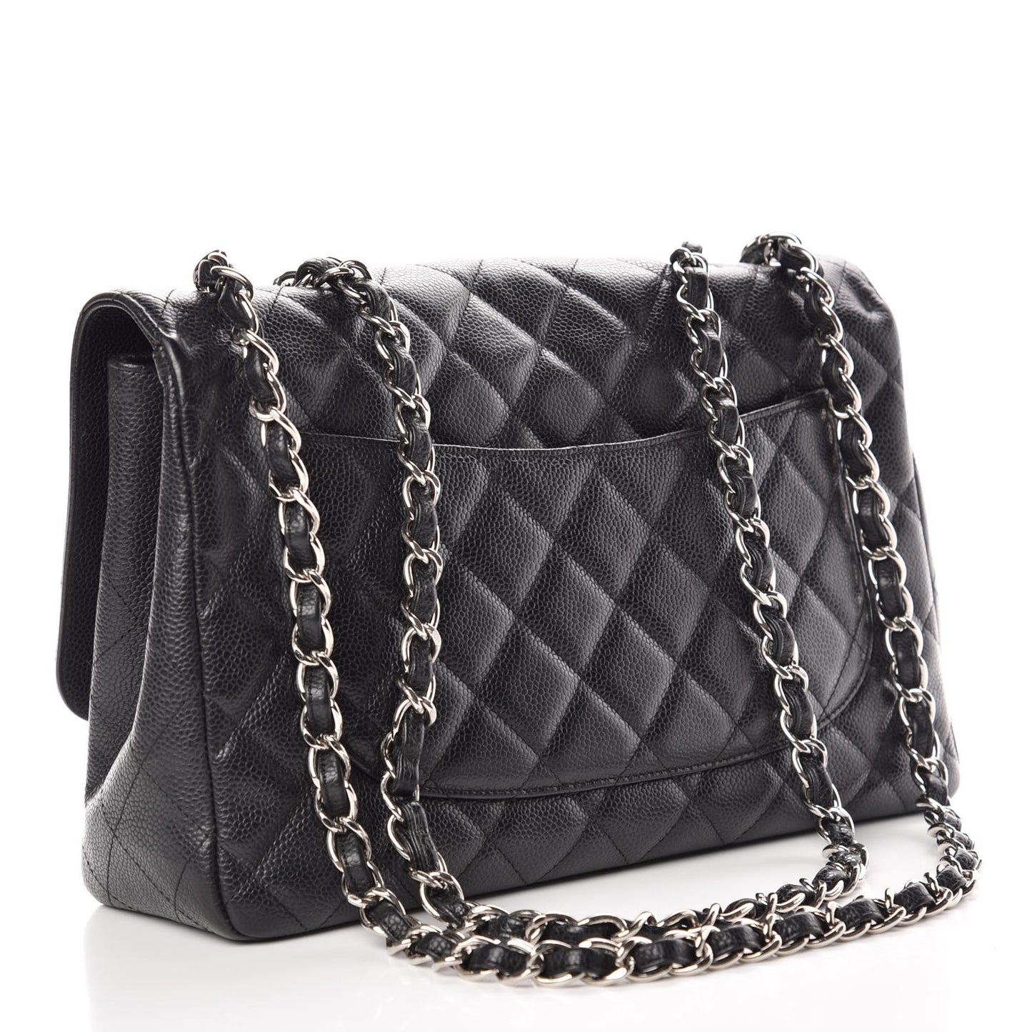 Caviar Quilted Jumbo Single Flap Black