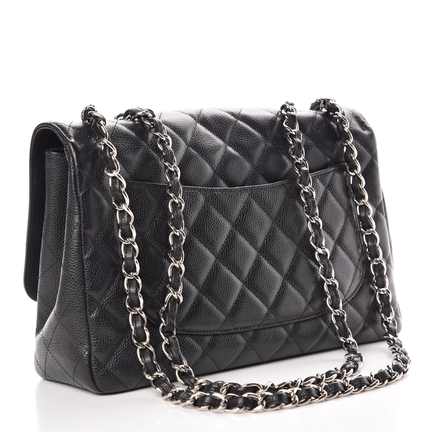 Chanel Caviar Quilted Jumbo Single Flap Black 3 of 9