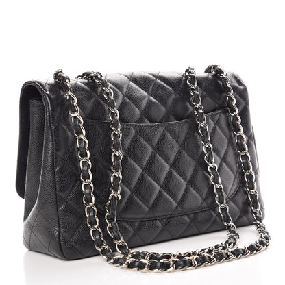 Chanel Caviar Quilted Jumbo Single Flap Black 3 of 9