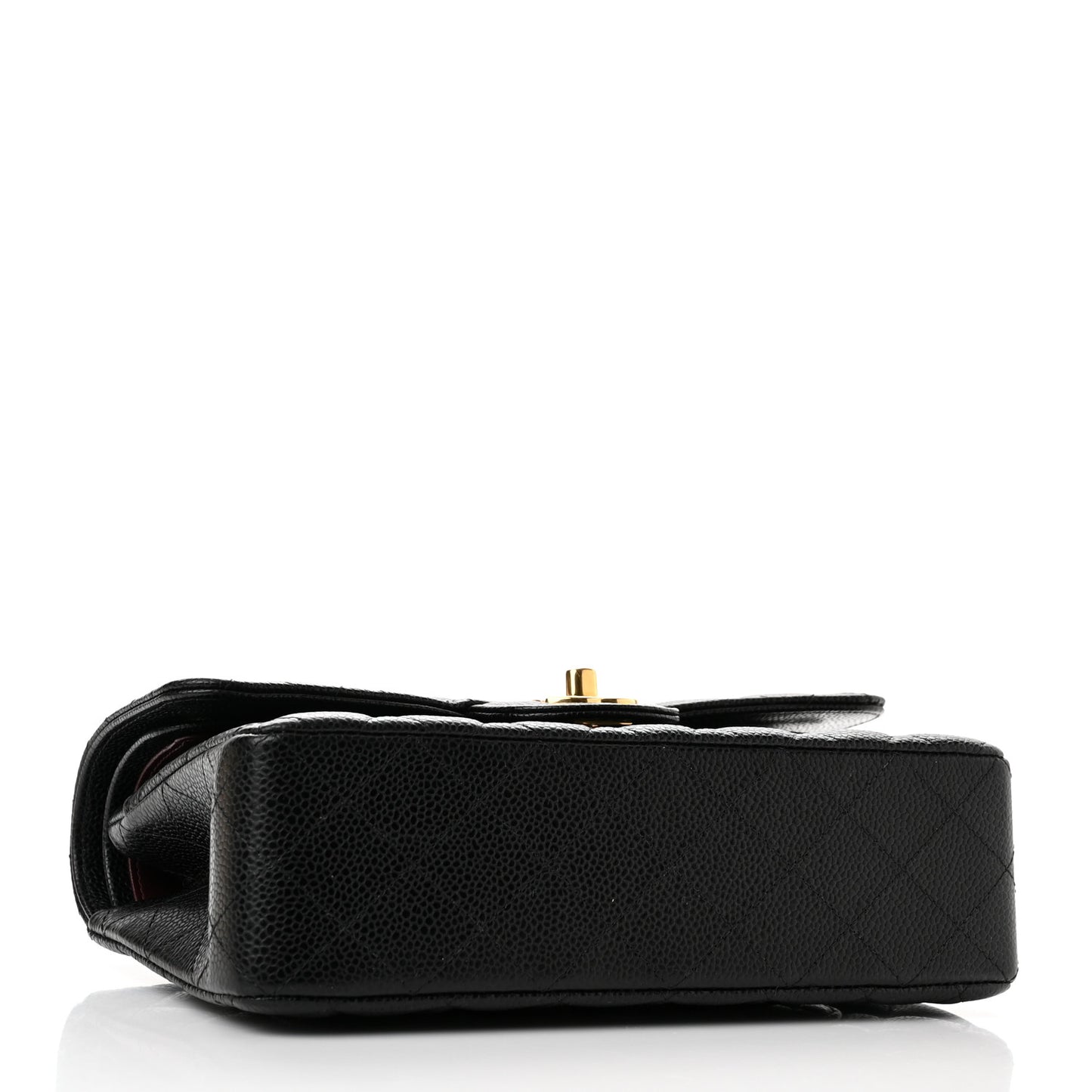 Caviar Quilted Small Double Flap Black