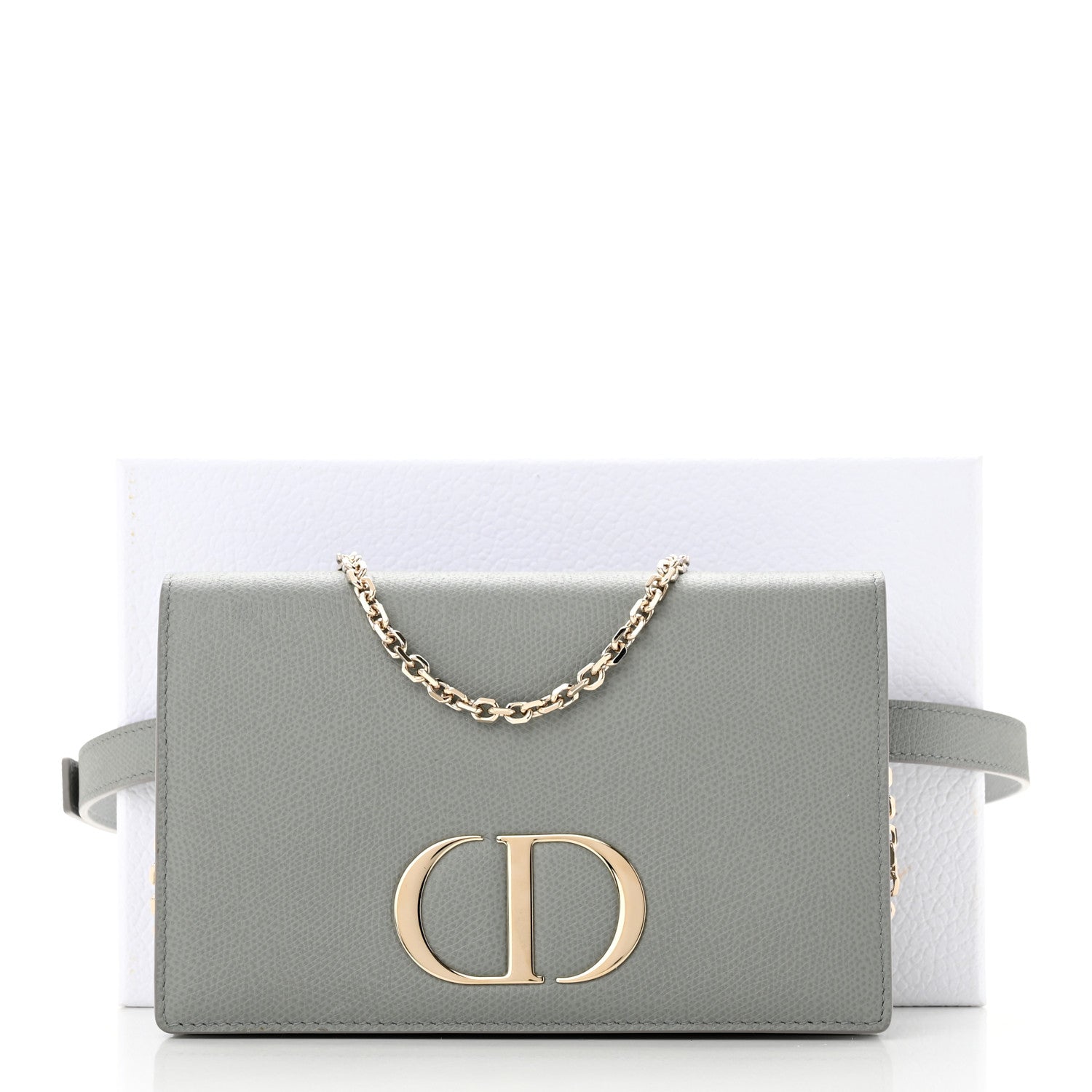 Christian Dior Grained Calfskin 30 Montaigne 2 in 1 Pouch Grey 11 of 11