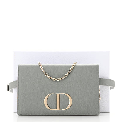 Christian Dior Grained Calfskin 30 Montaigne 2 in 1 Pouch Grey 11 of 11