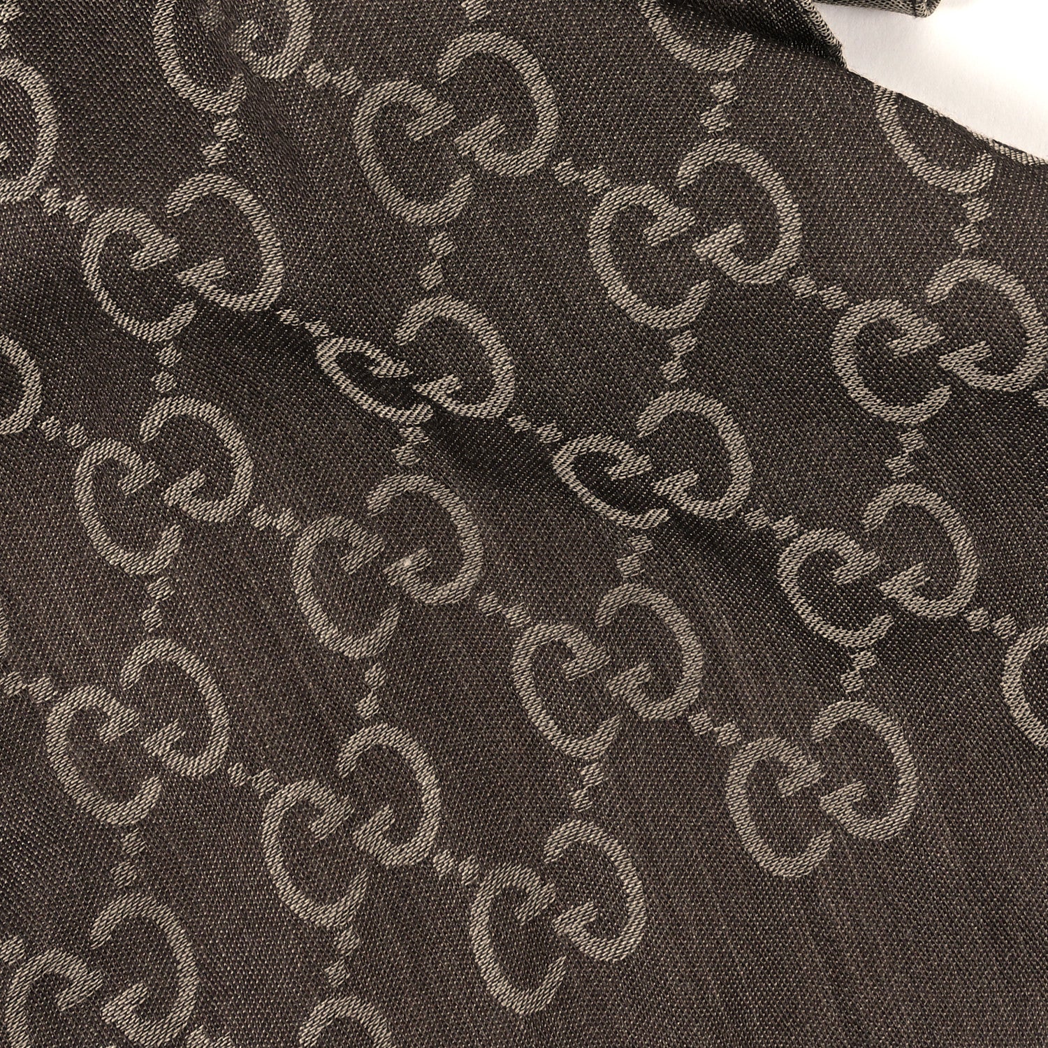 Gucci Wool Silk GG Monogram GGNat Scarf Sand 4 of 4