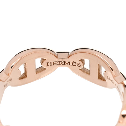 Hermes 18K Rose Gold PM Chaine D'Ancre Enchainee Ring 52 6 4 of 8