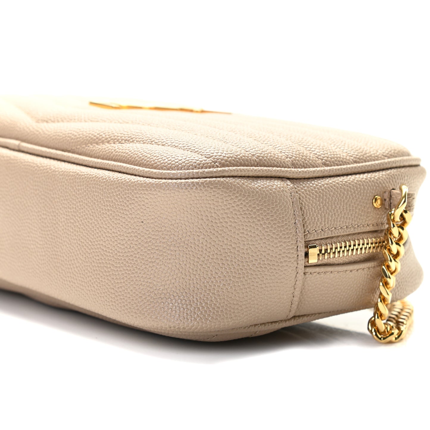 Grain De Poudre Matelasse Monogram Mini Lou Camera Bag Dark Beige