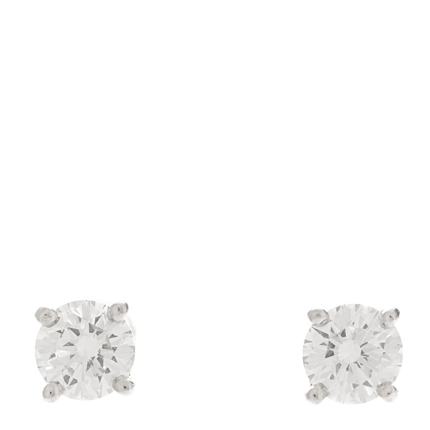 Tiffany Platinum Diamond .31ctw Solitaire Earrings 1 of 5