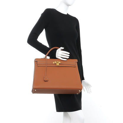 Hermes Togo Kelly Retourne 40 Gold 3 of 36