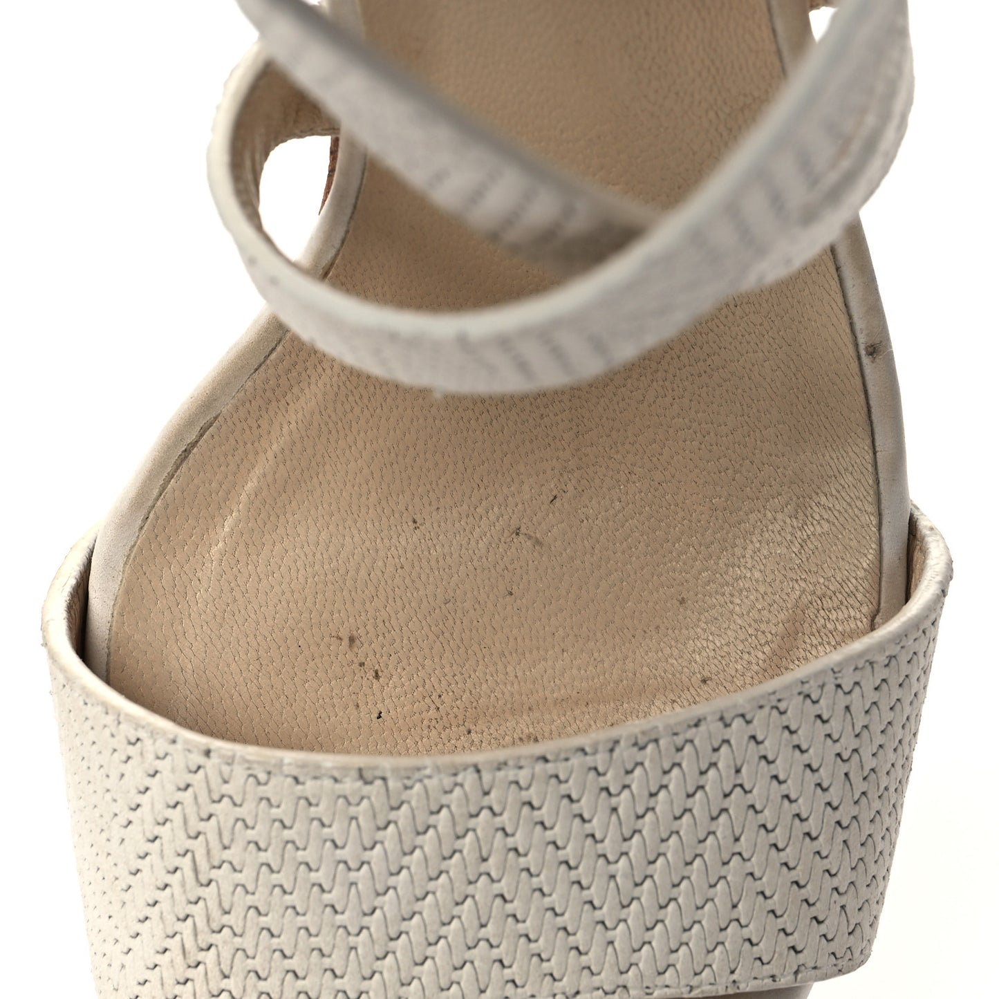 Nubuck Embossed Cork Portia 120 Wedge Sandals 38 Latte