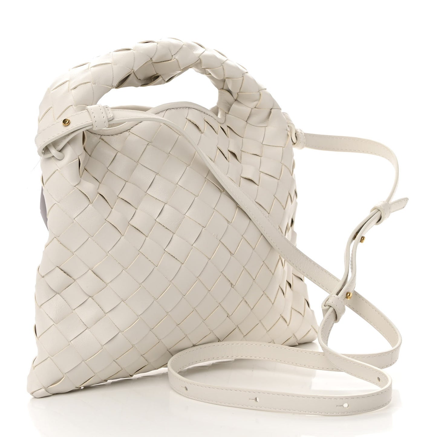 Calfskin Intrecciato Mini Hop White