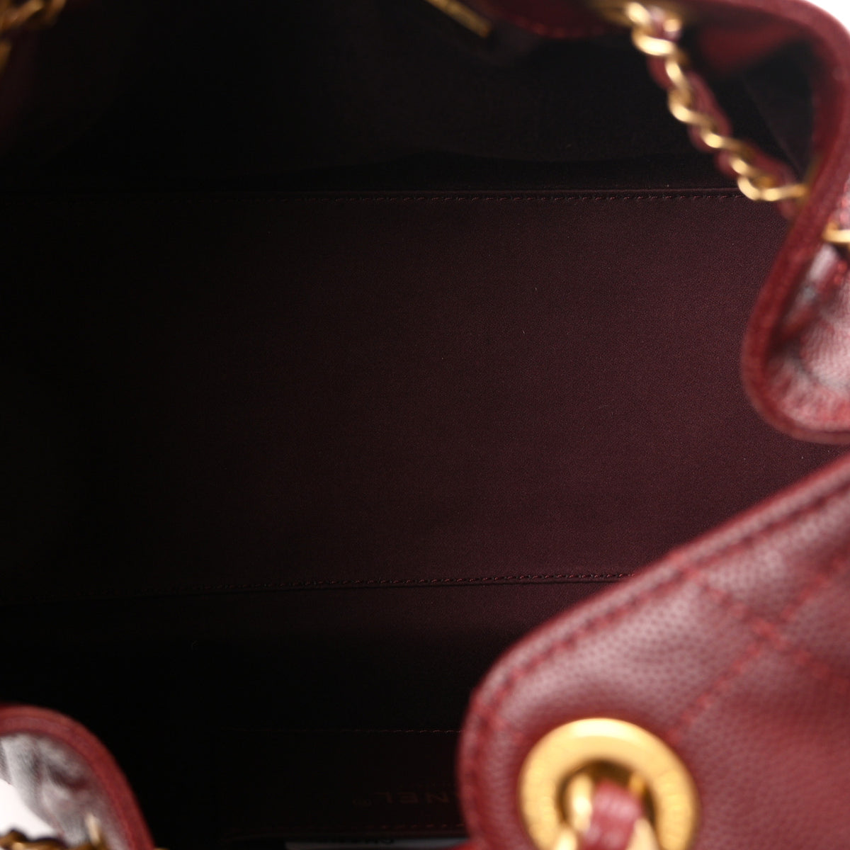 Chanel Caviar Quilted Small Chanel 25 Handbag Burgundy 5 of 10
