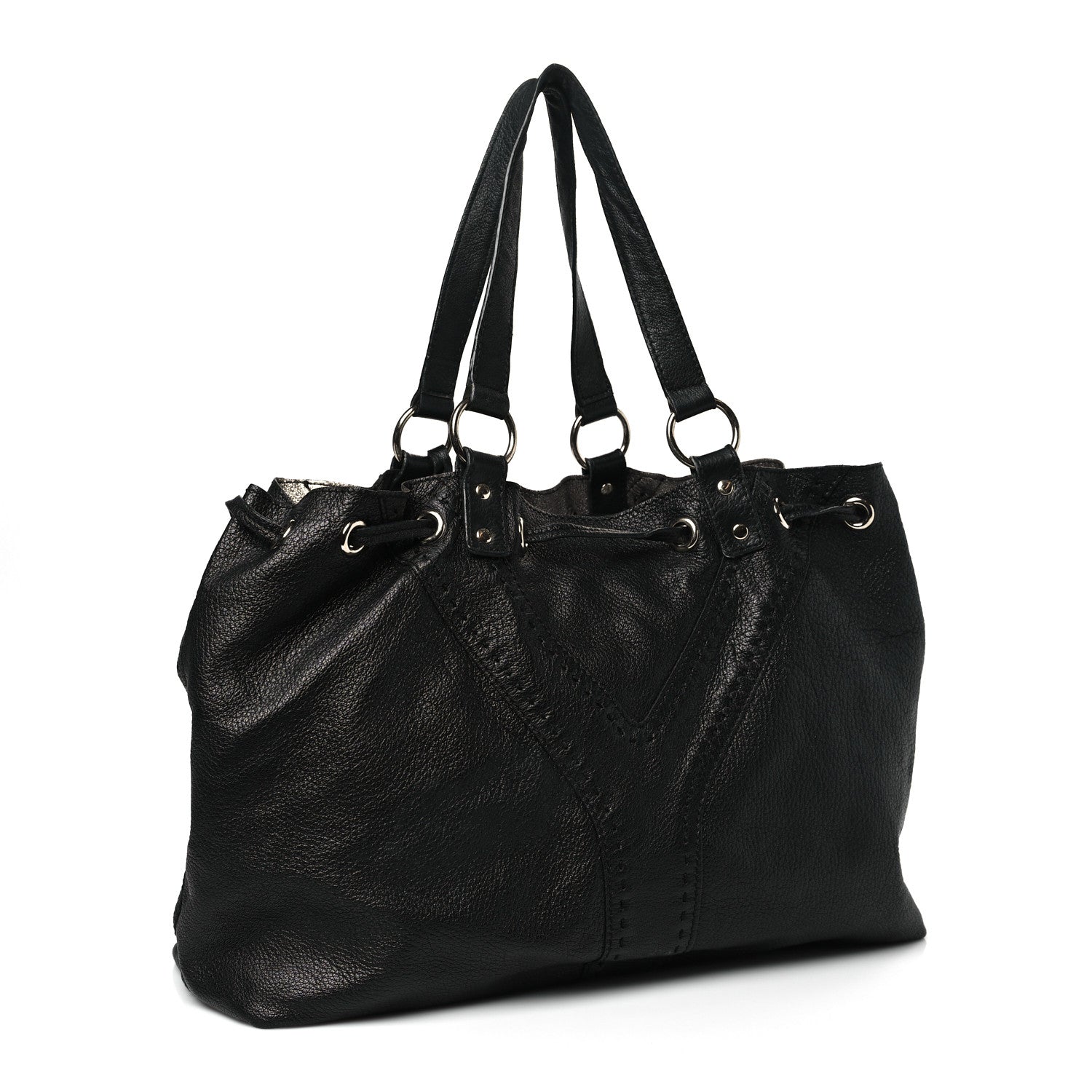 Saint Laurent Calfskin Reversible Double Sac Y Tote Gold Black 11 of 16