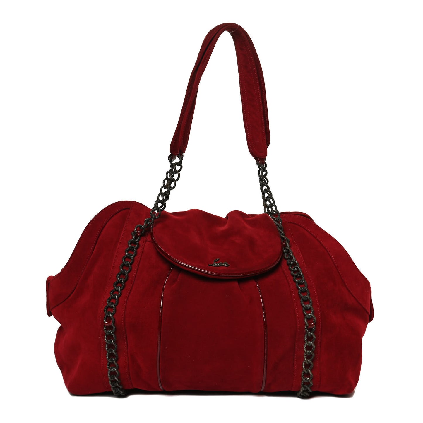 Suede Chain Shoulder Bag Red