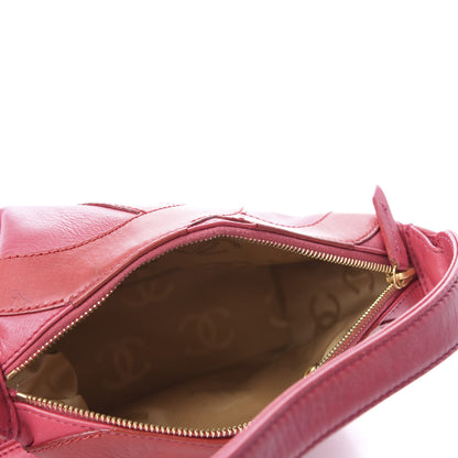 Chanel Lambskin CC Stitched Small Shoulder Bag Red Pink 5 of 12