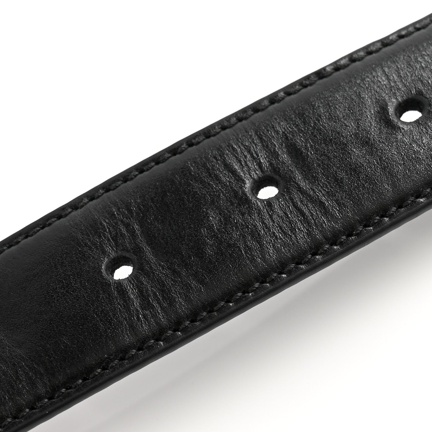 Gucci Calfskin Baguette Crystal Double G 30mm Belt 80 32 Black 6 of 6