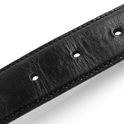 Gucci Calfskin Baguette Crystal Double G 30mm Belt 80 32 Black 6 of 6