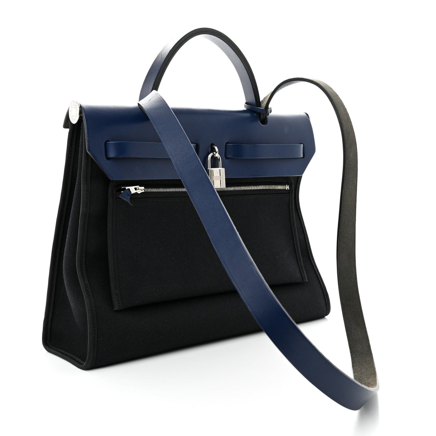 Military Toile Vache Hunter Herbag Zip 31 PM Black Bleu Saphir