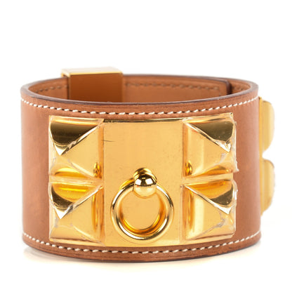 Hermes Barenia Collier De Chien CDC Bracelet S Fauve 1 of 7