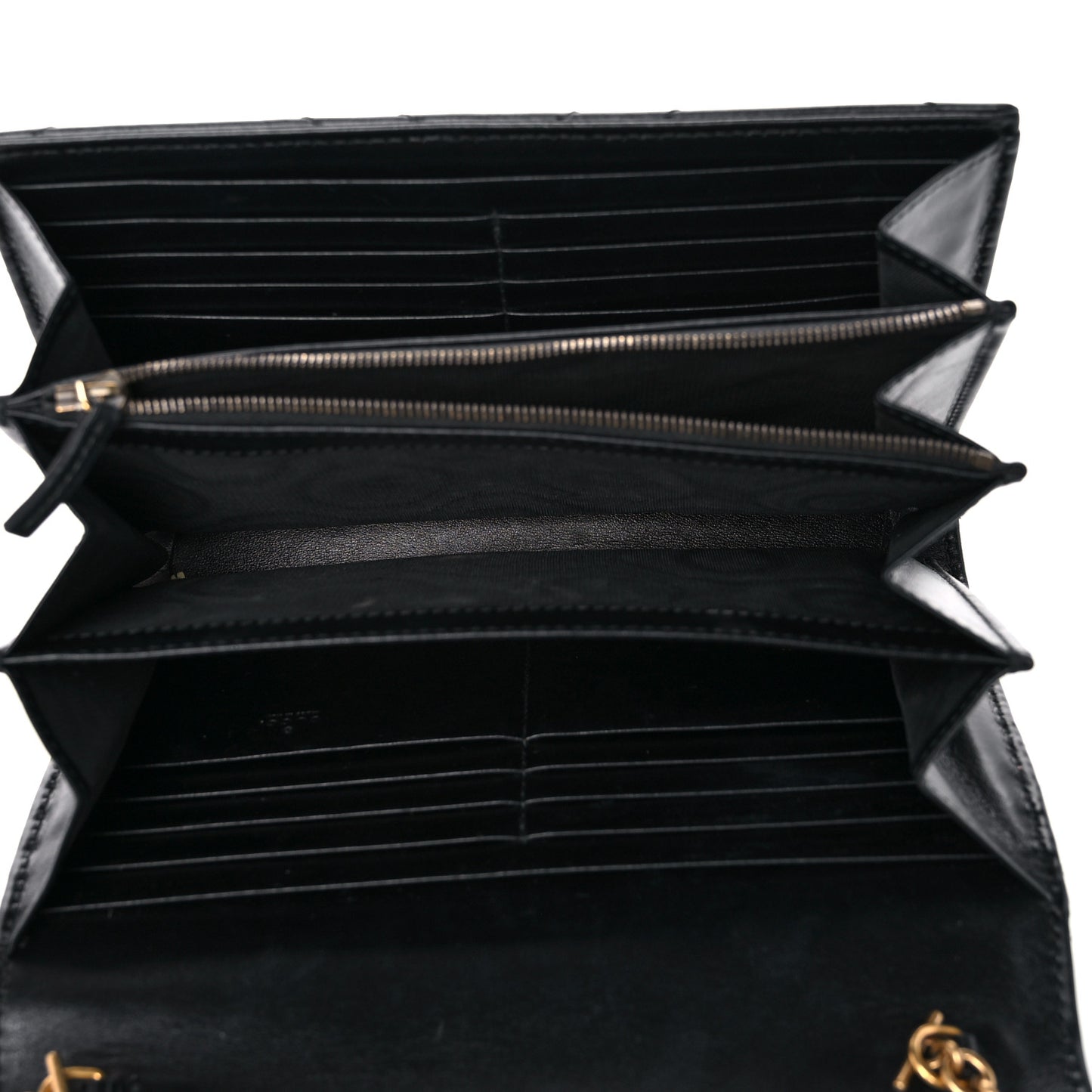 Calfskin Matelasse GG Marmont Chain Wallet Black