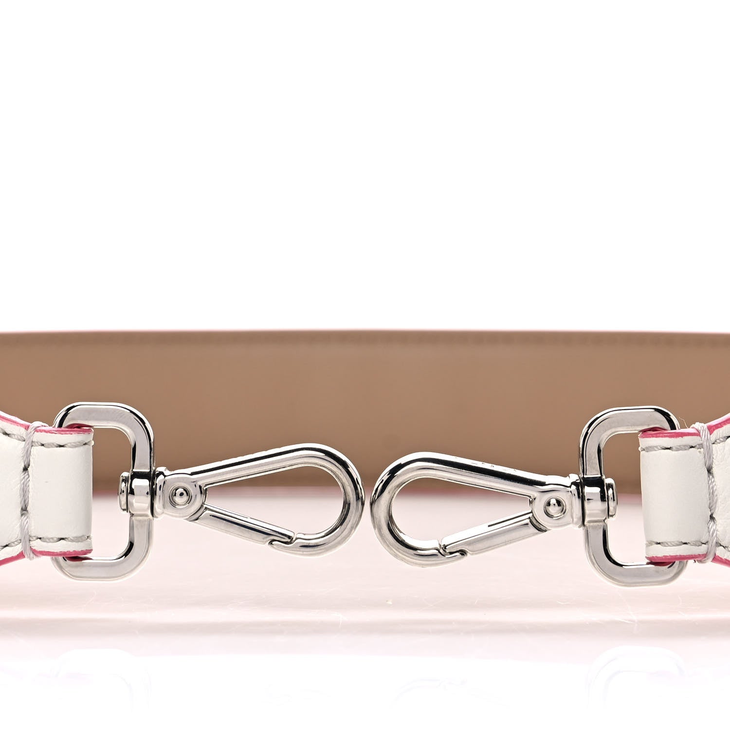 Fendi Vitello Dolce Plexiglass Bi-Color Studded Strap You White Ice Cuoio Multicolor 4 of 4