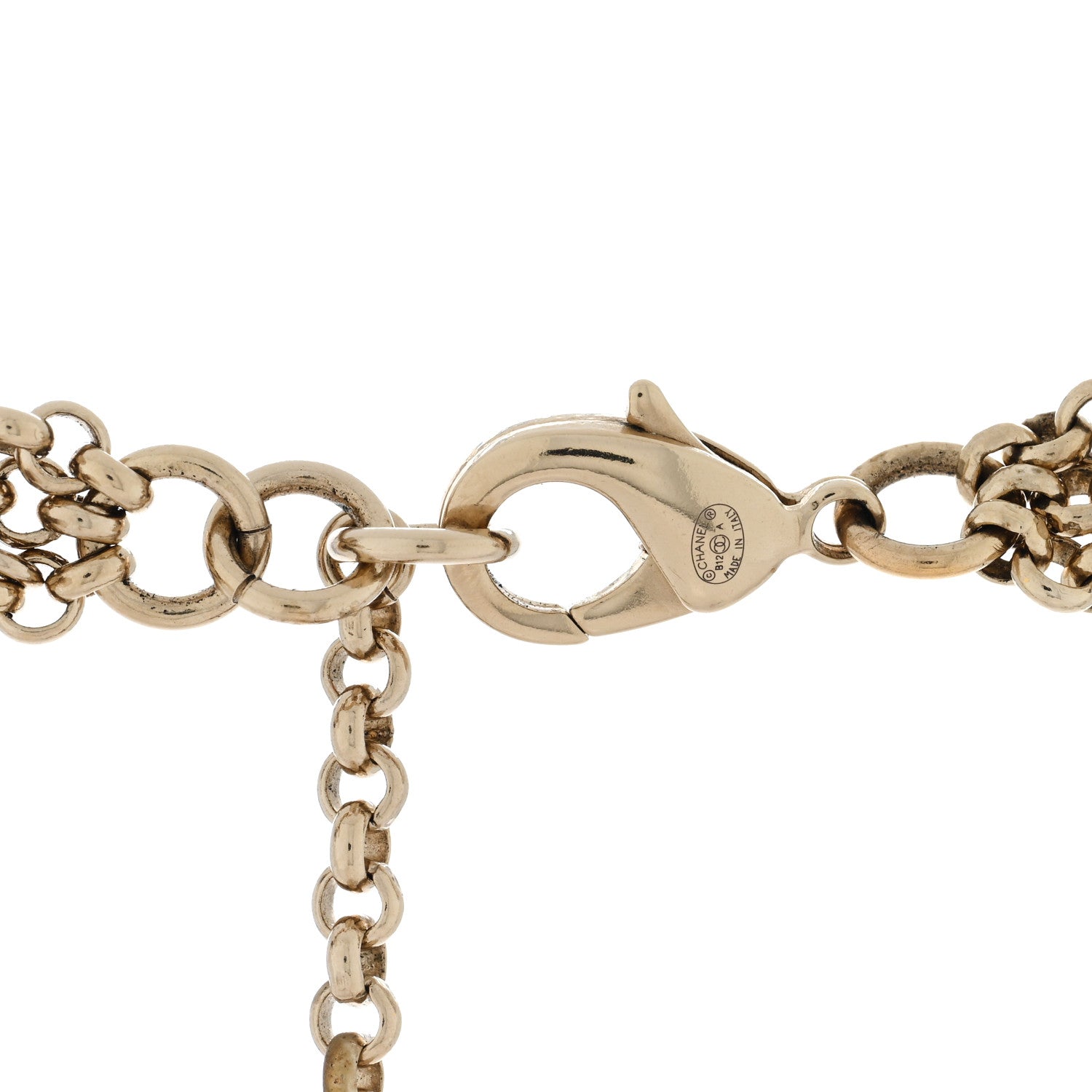 Chanel Pearl Enamel CC Clover Multi Strand Long Necklace Gold Black 4 of 4