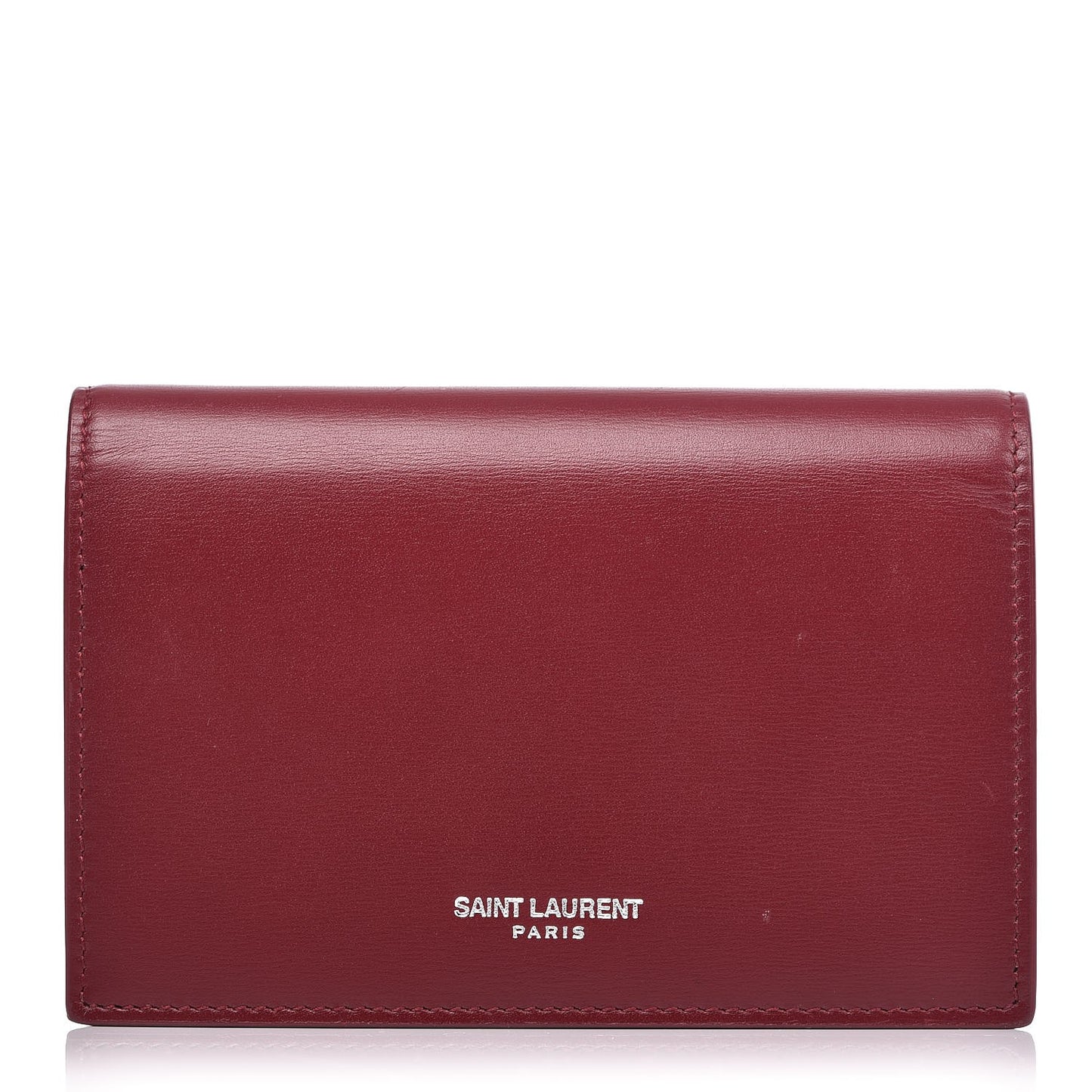 Calfskin Fragments Flap Wallet Dark Red