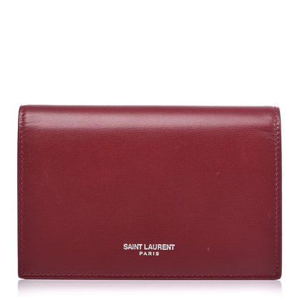 Saint Laurent Calfskin Fragments Flap Wallet Dark Red 1 of 9