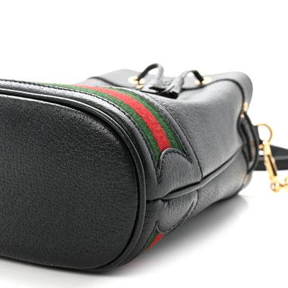 Gucci Glazed Textured Calfskin Web Small Ophidia Bucket Bag Black 10 of 10