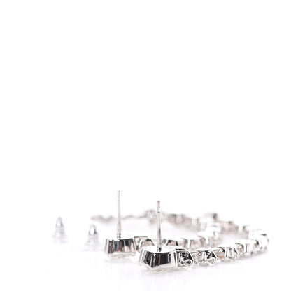 Chanel Crystal CC Drop Earrings Silver 3 of 4
