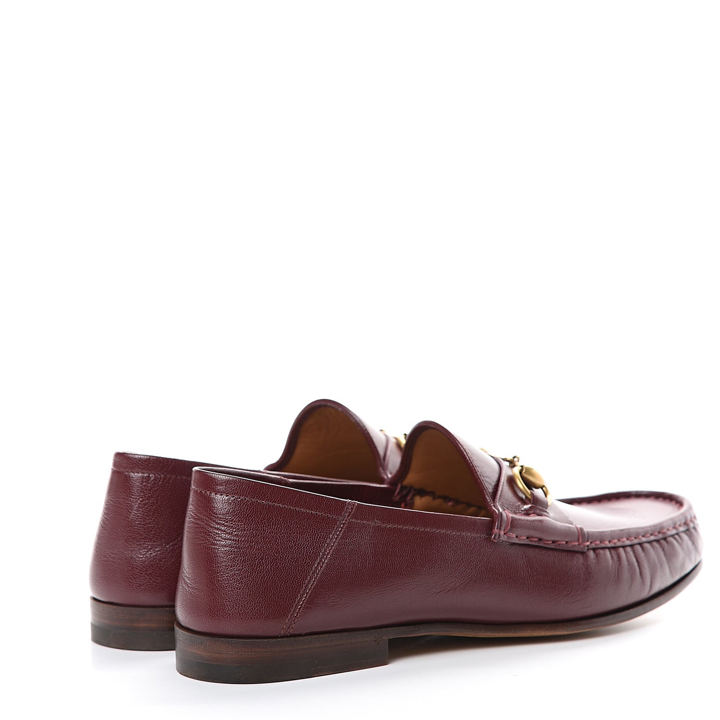 Goatskin Mens Horsebit Loafers 9 Bright Bordeaux