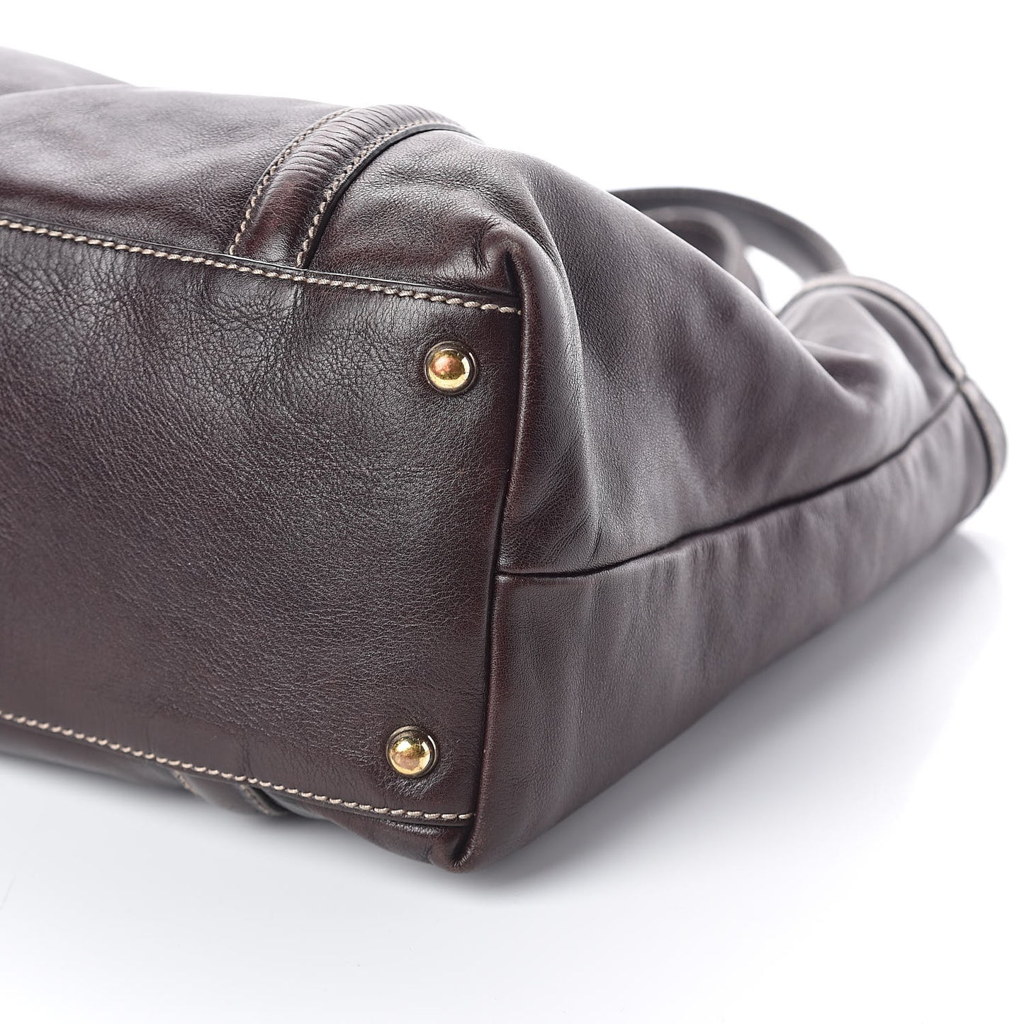Calfskin Medium Britt Tote Dark Brown