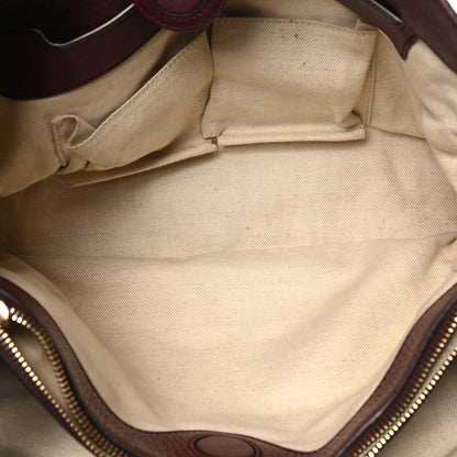 Gucci Pebbled Calfskin Medium Bamboo Shopper Tote Burgundy 6 of 11