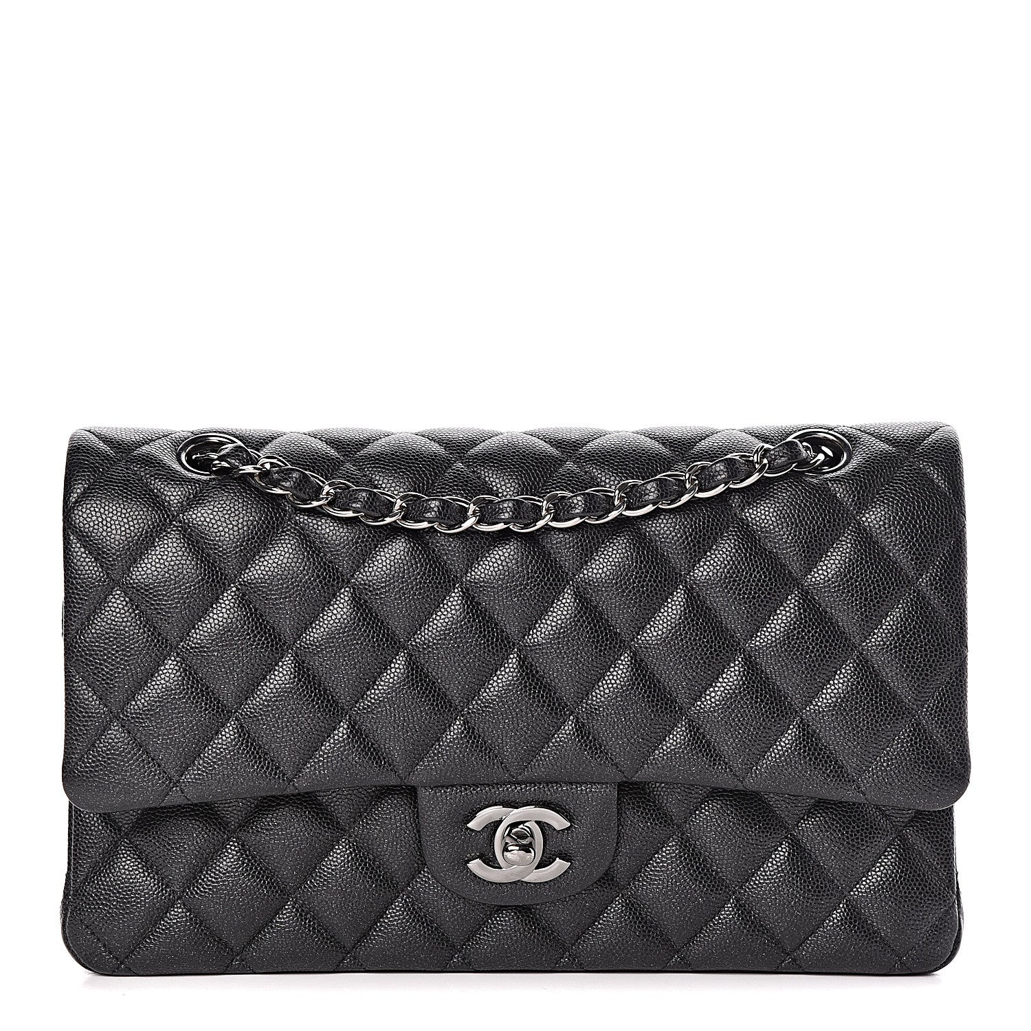 Chanel Iridescent Caviar Quilted Medium Double Flap Black 1 of 13