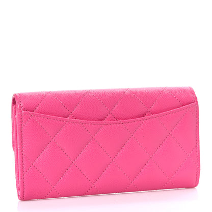 Chanel Caviar Quilted Medium Flap Wallet Dark Pink 3 of 9
