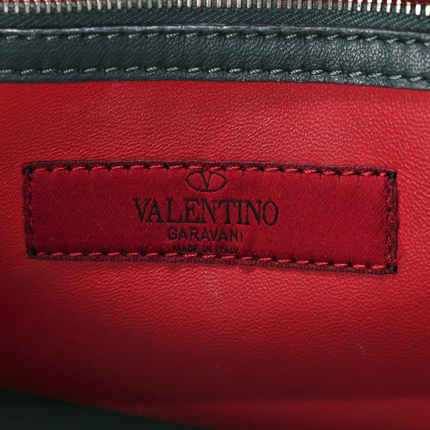 Valentino Garavani Vitello Small Rockstud Top Handle Tote Deep Green 6 of 15