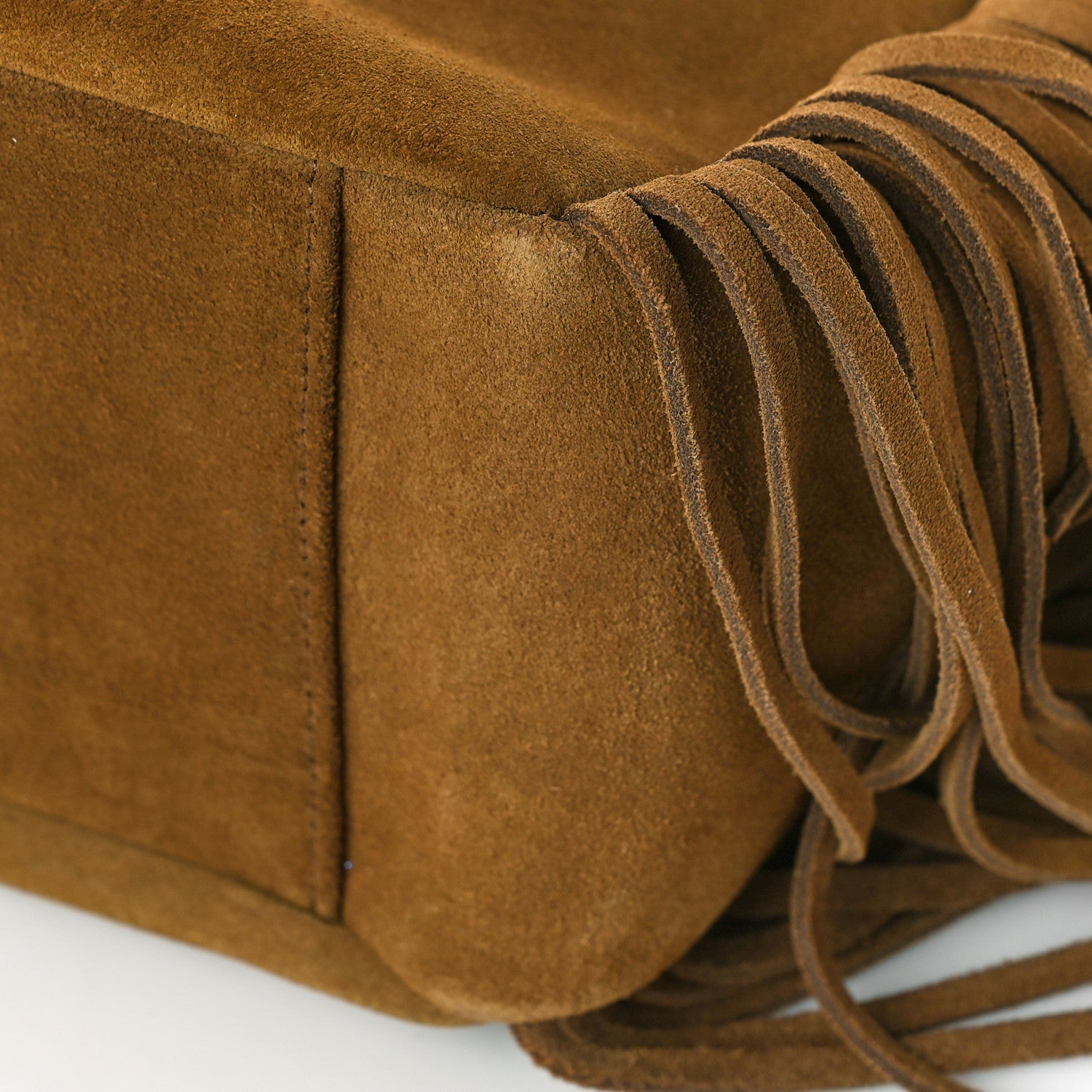 Saint Laurent Suede Fringe Monogram Shopping Tote Light Ochre 8 of 12