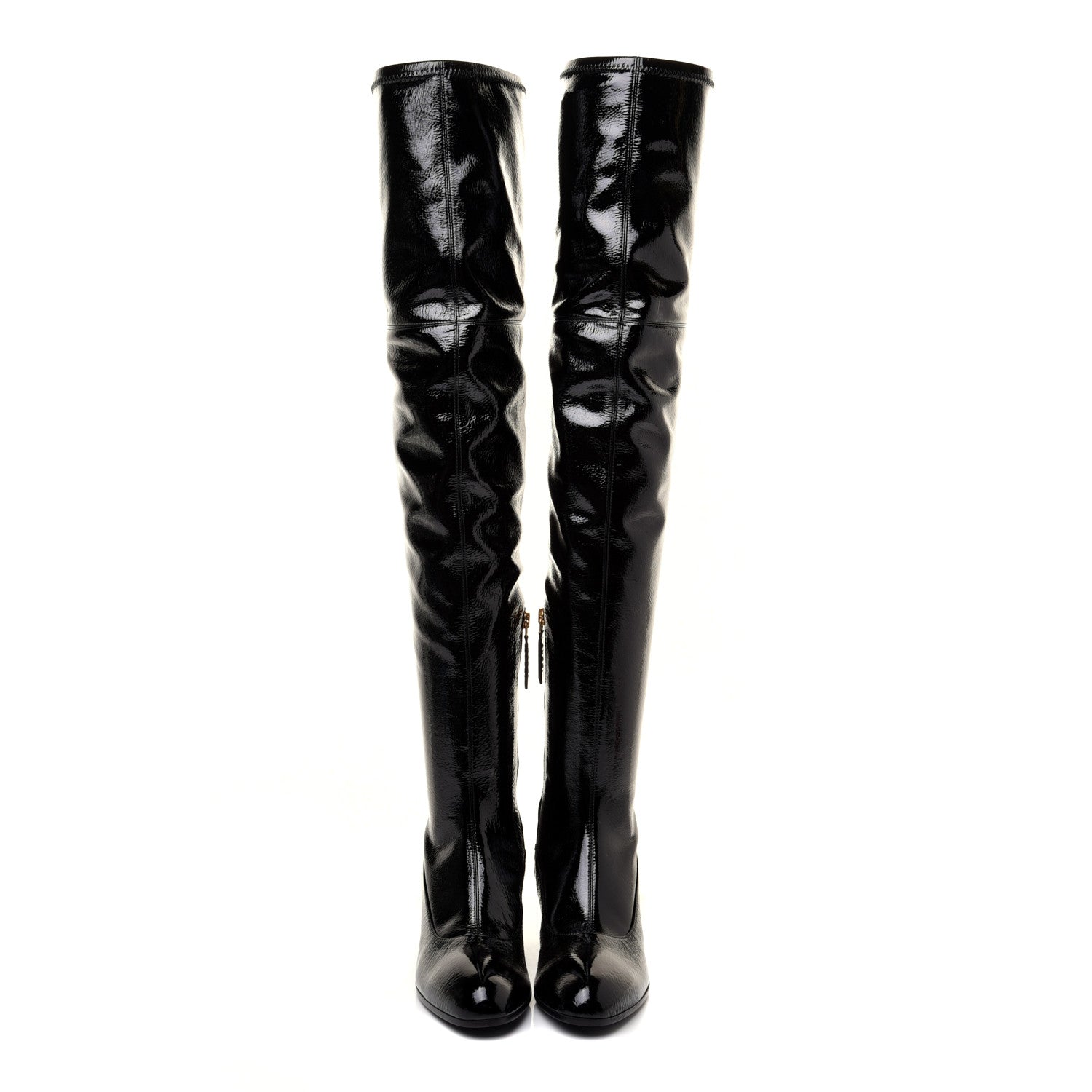 Gucci Patent Pryntil Over The Knee Boots 35.5 Black 2 of 9