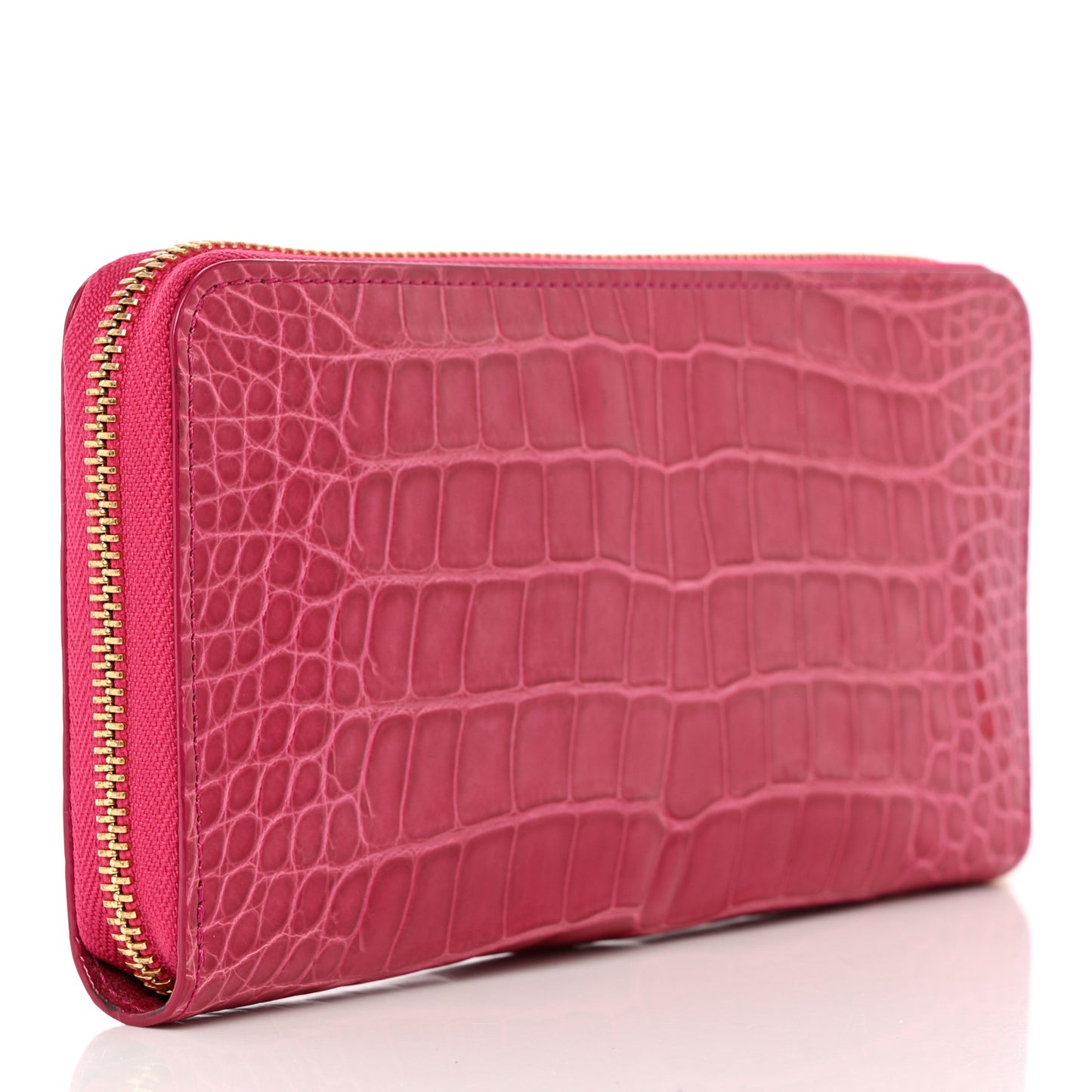 Crocodile Zippy Wallet Fuchsia