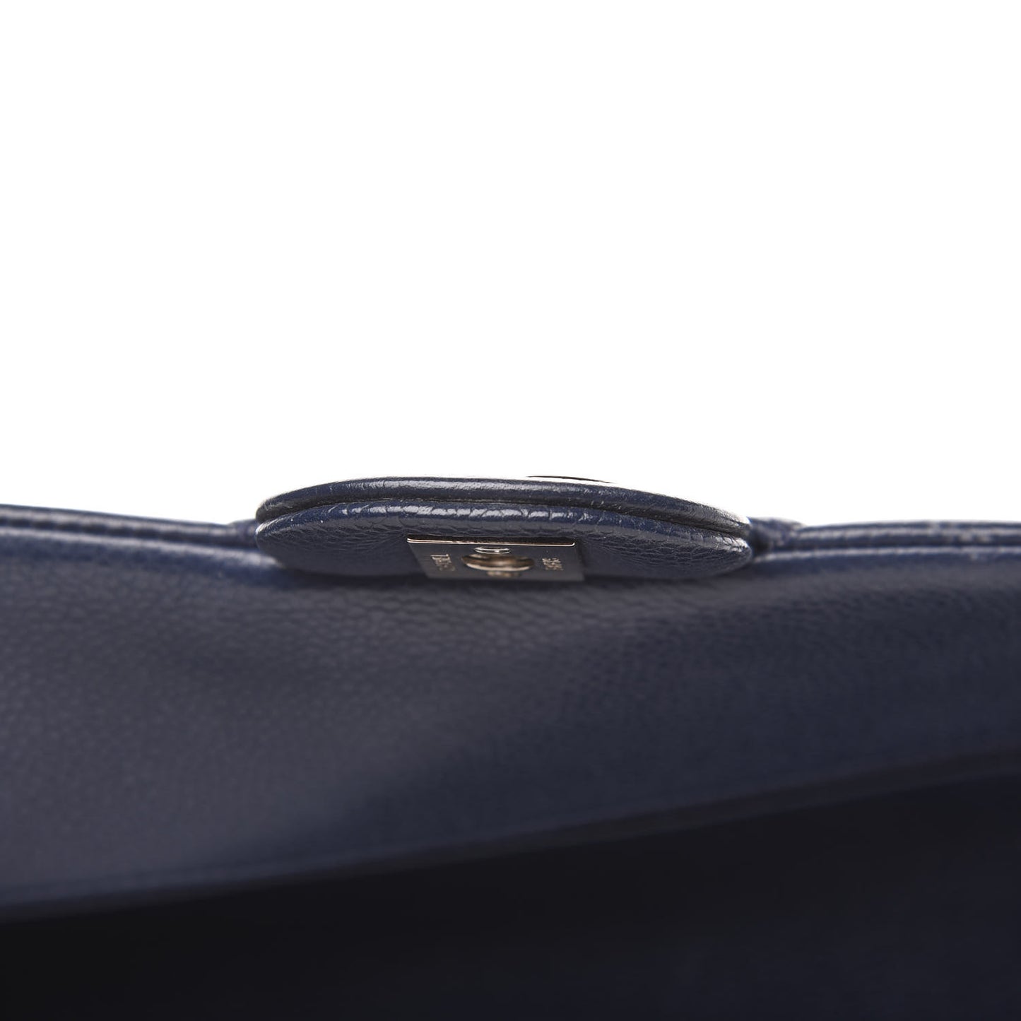 Caviar Quilted Medium Double Flap Navy