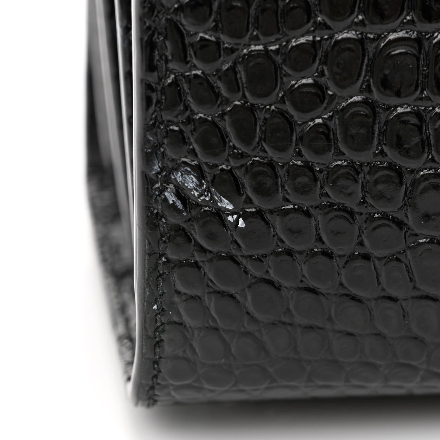 Calfskin Crocodile Embossed Nano Sac De Jour Black