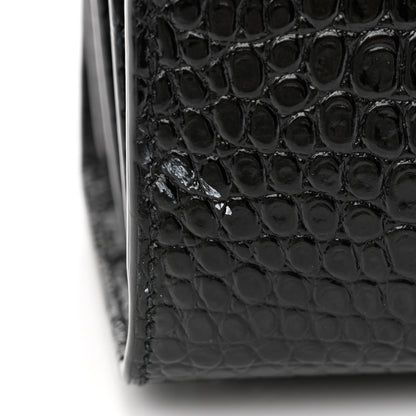 Saint Laurent Calfskin Crocodile Embossed Nano Sac De Jour Black 12 of 13