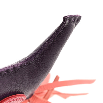 Hermes Milo Lambskin Grigri Rodeo Horse Bag Charm PM Raisin Flamingo Rouge Vif Argile 5 of 5