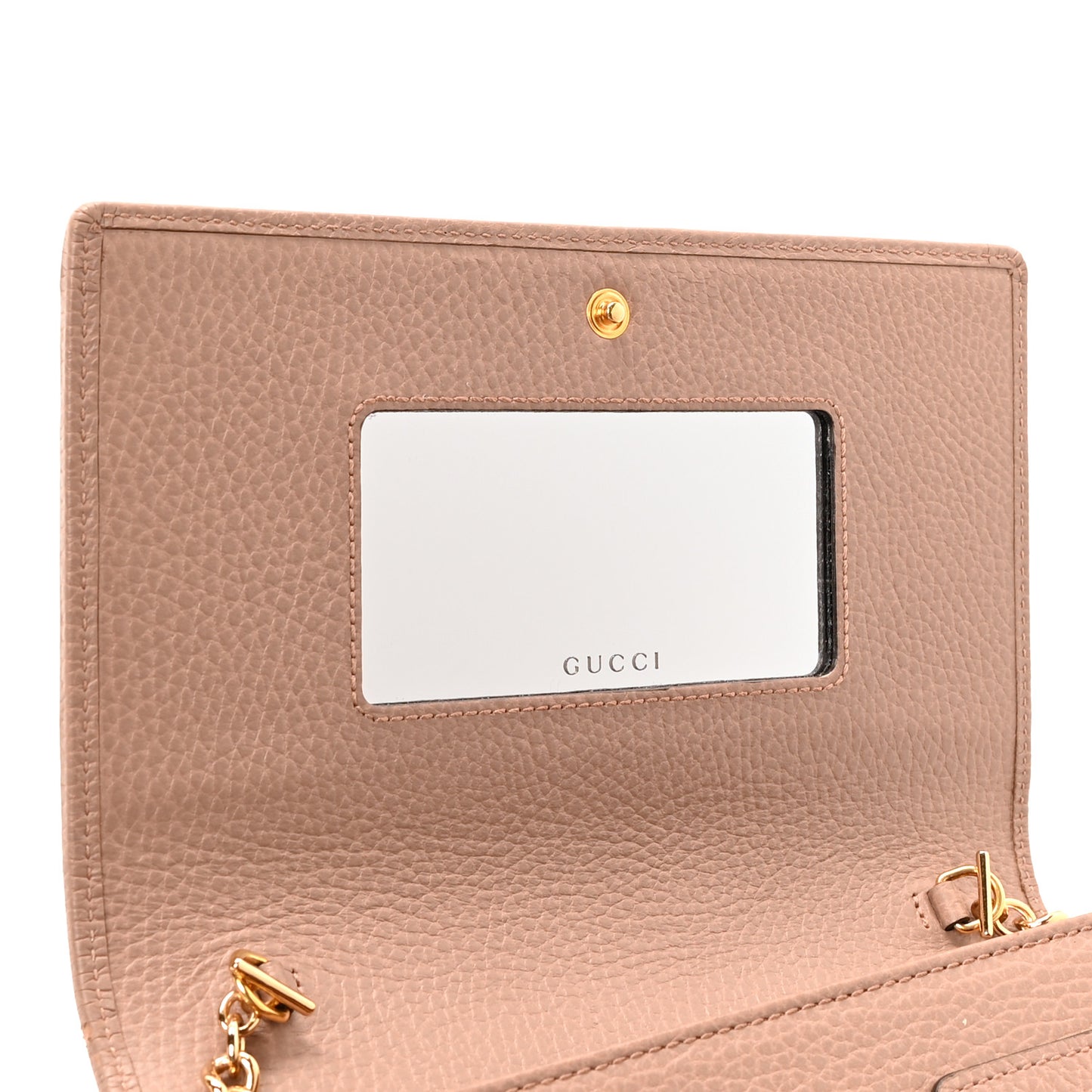 Calfskin Mini GG Marmont Chain Wallet Porcelain Rose