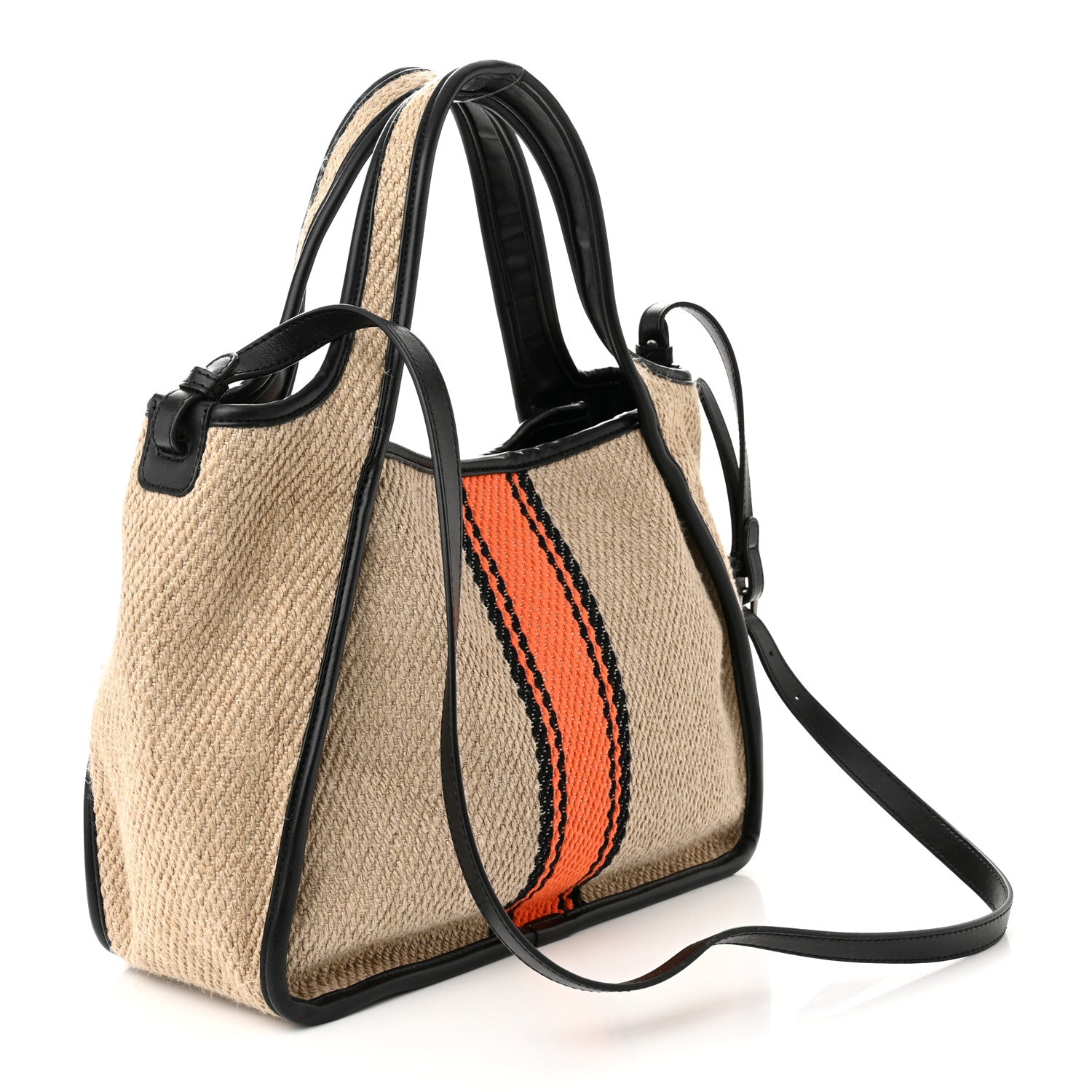 Stella McCartney Linen Striped Mini Logo Crossbody Natural 4 of 13