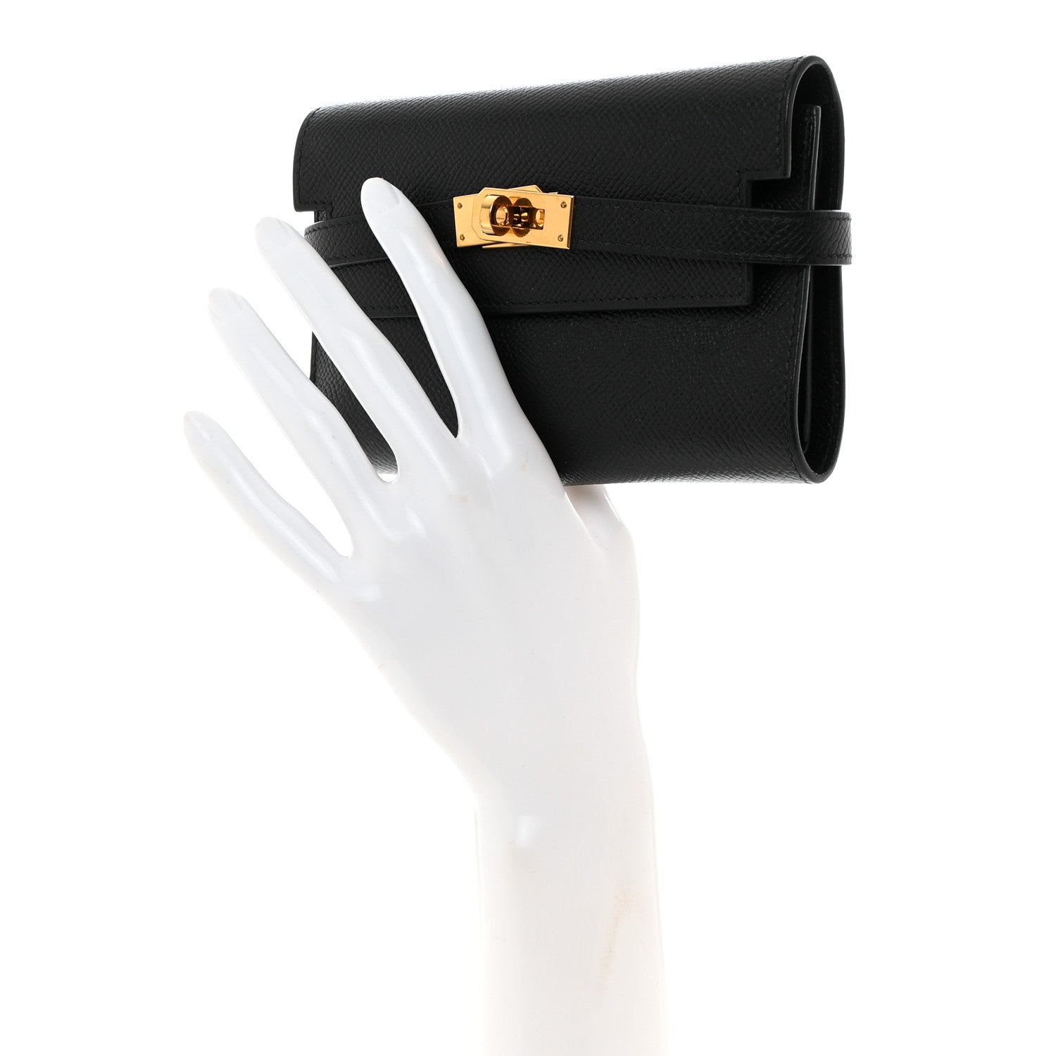 Hermes Epsom Medium Kelly Wallet Black 2 of 9