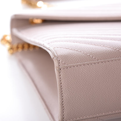 Saint Laurent Grain De Poudre Matelasse Chevron Large Monogram Satchel Rose Antic 11 of 13