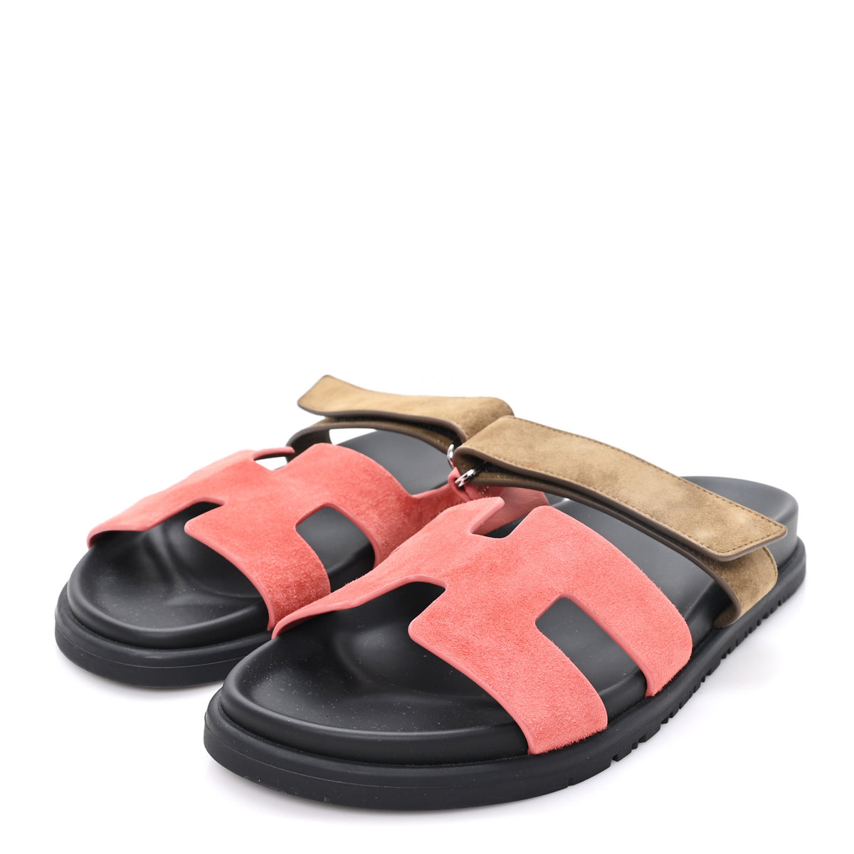 Hermes Suede Goatskin Womens Chypre Sandals 40 Rouge Tomette Terre Ambree 4 of 9